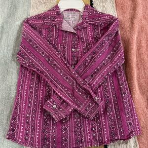 Pink Patterned Button-Up Shirt panhandle size medium